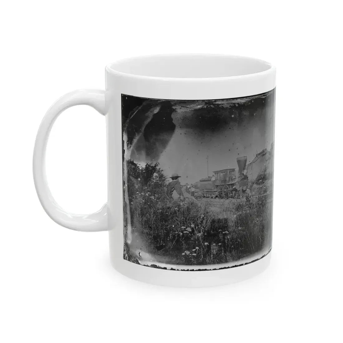 Virginia. Locomotive On The Orange & Alexandria Railroad (U.S. Civil War) White Coffee Mug - Go Mug Yourself