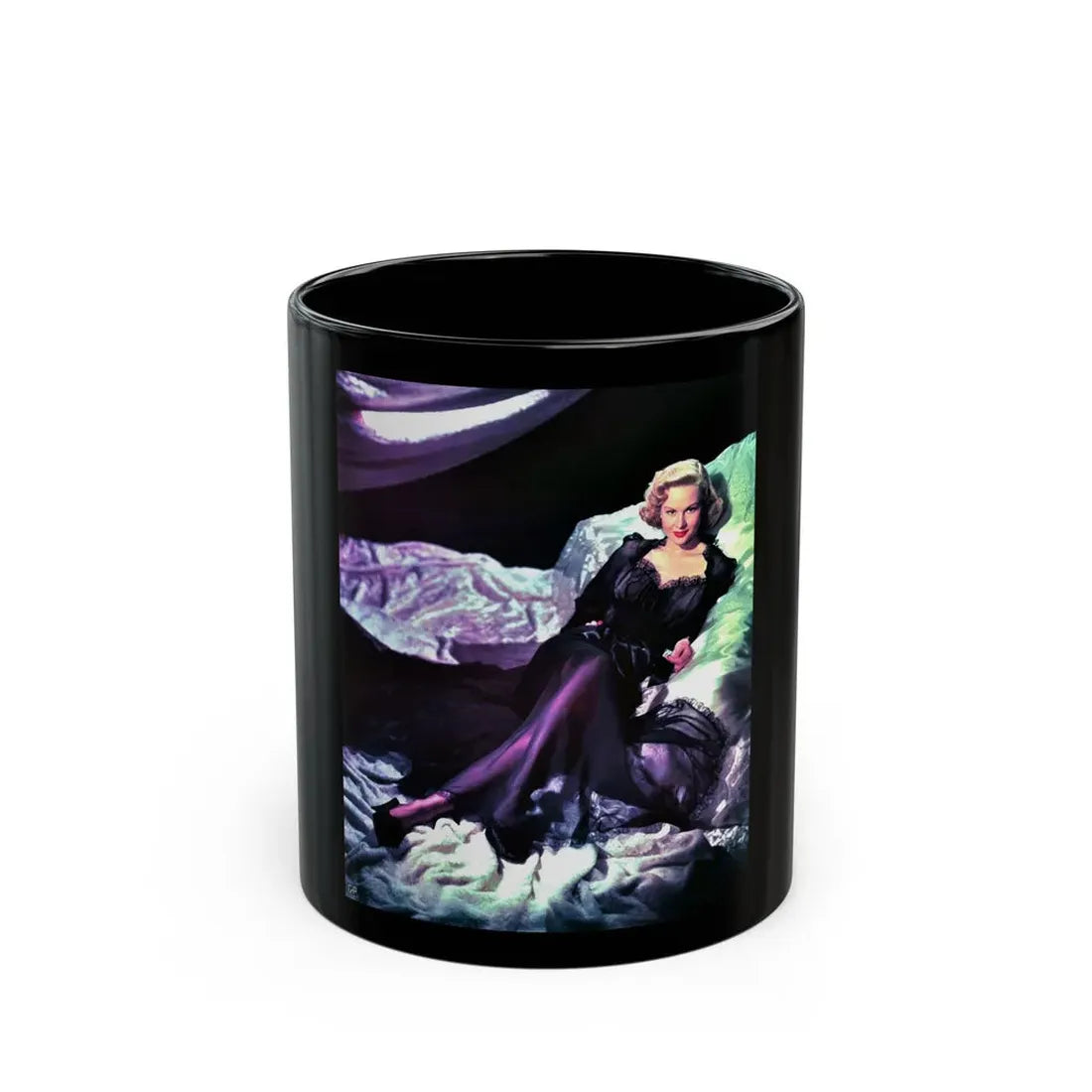 Virginia Mayo #121 (Vintage Female Icon) Black Coffee Mug 11oz - Go Mug Yourself