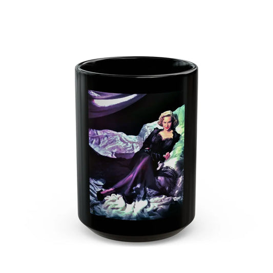 Virginia Mayo #121 (Vintage Female Icon) Black Coffee Mug-15oz-Go Mug Yourself