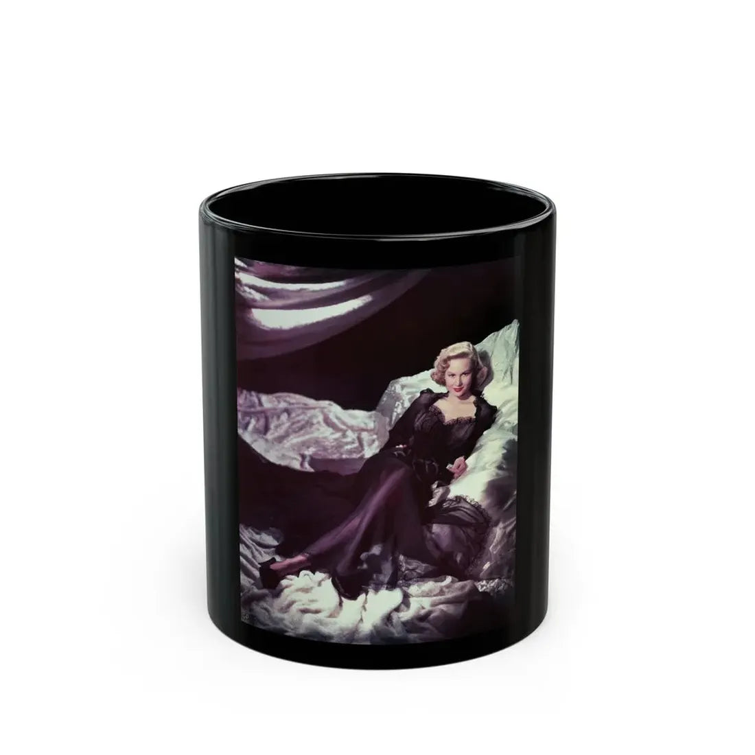 Virginia Mayo #1211 (Vintage Female Icon) Black Coffee Mug 11oz - Go Mug Yourself