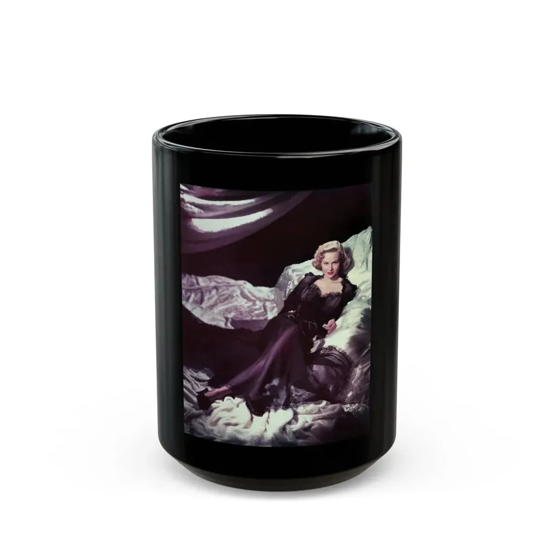 Virginia Mayo #1211 (Vintage Female Icon) Black Coffee Mug 15oz - Go Mug Yourself