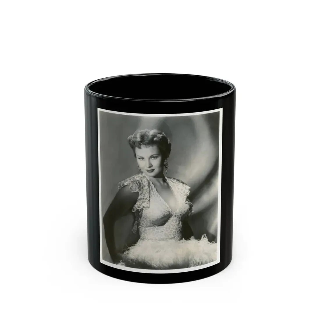 Virginia Mayo #144 (Vintage Female Icon) Black Coffee Mug 11oz - Go Mug Yourself