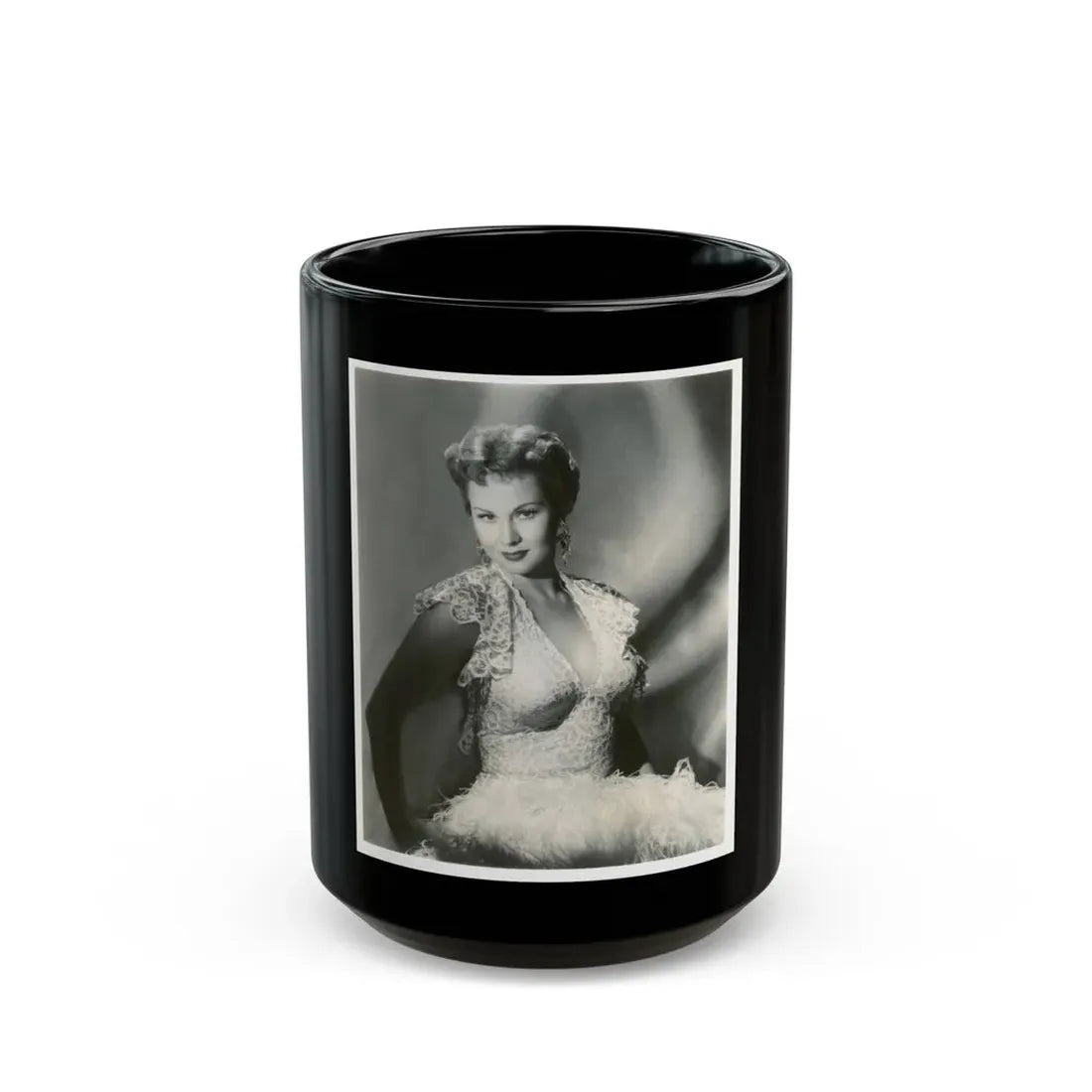 Virginia Mayo #144 (Vintage Female Icon) Black Coffee Mug 15oz - Go Mug Yourself