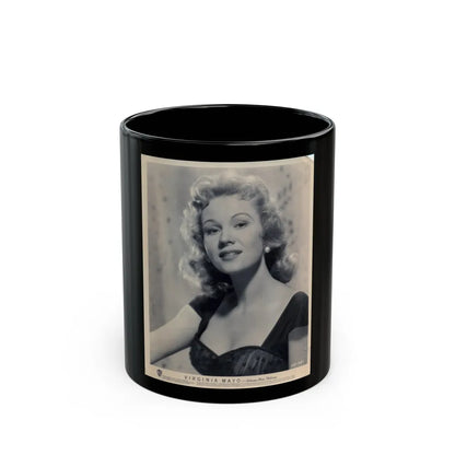 Virginia Mayo #150 (Vintage Female Icon) Black Coffee Mug-11oz-Go Mug Yourself