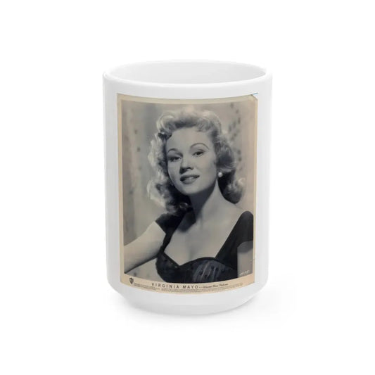 Virginia Mayo #150 (Vintage Female Icon) White Coffee Mug 15oz - Go Mug Yourself