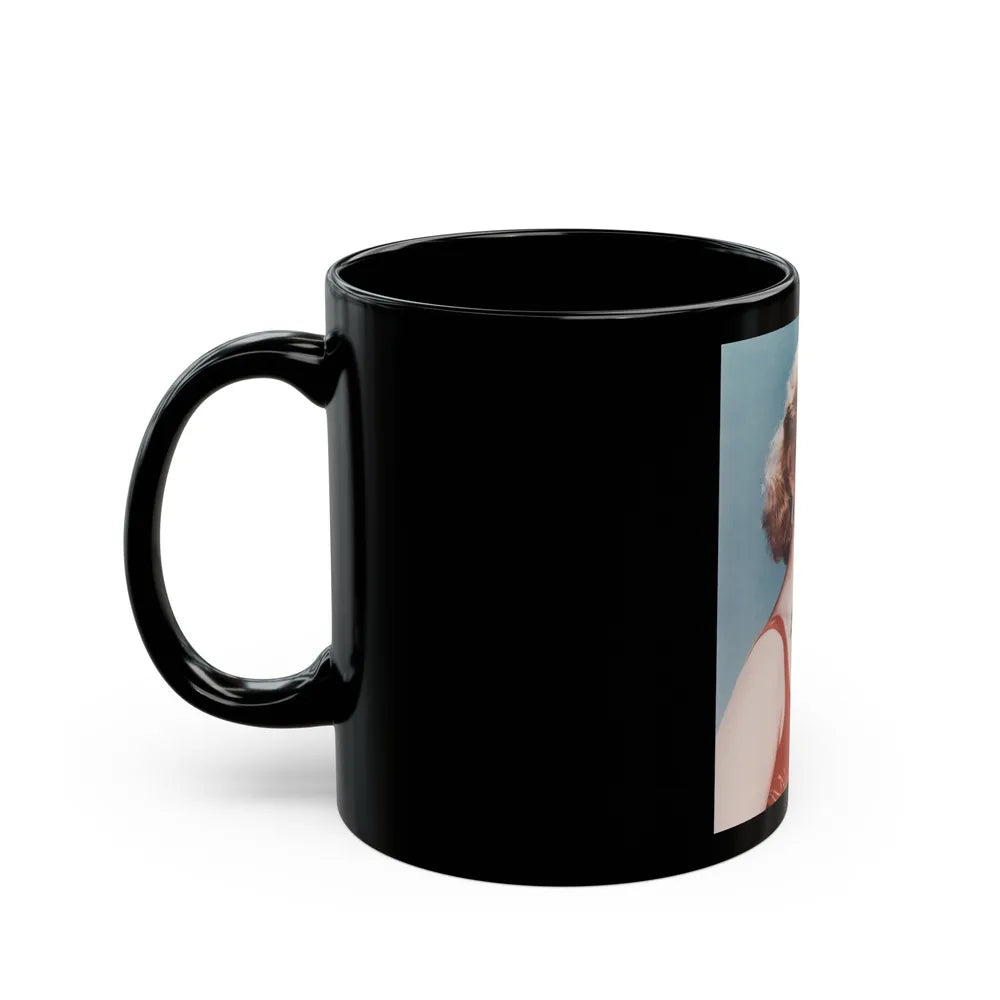 Virginia Mayo #153 (Vintage Female Icon) Black Coffee Mug-Go Mug Yourself