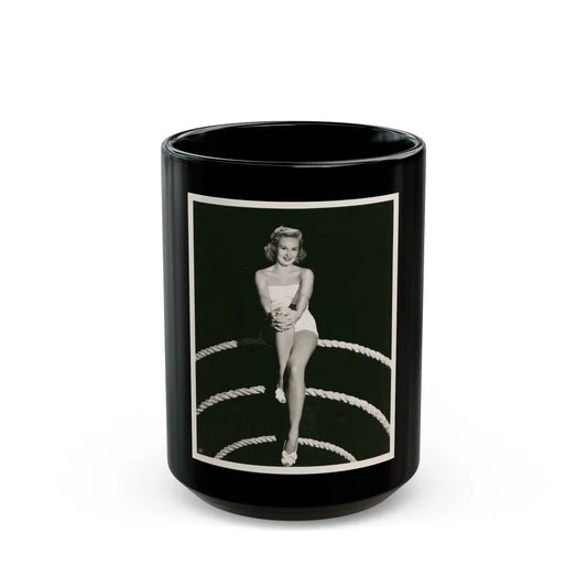 Virginia Mayo #157 (Vintage Female Icon) Black Coffee Mug-15oz-Go Mug Yourself