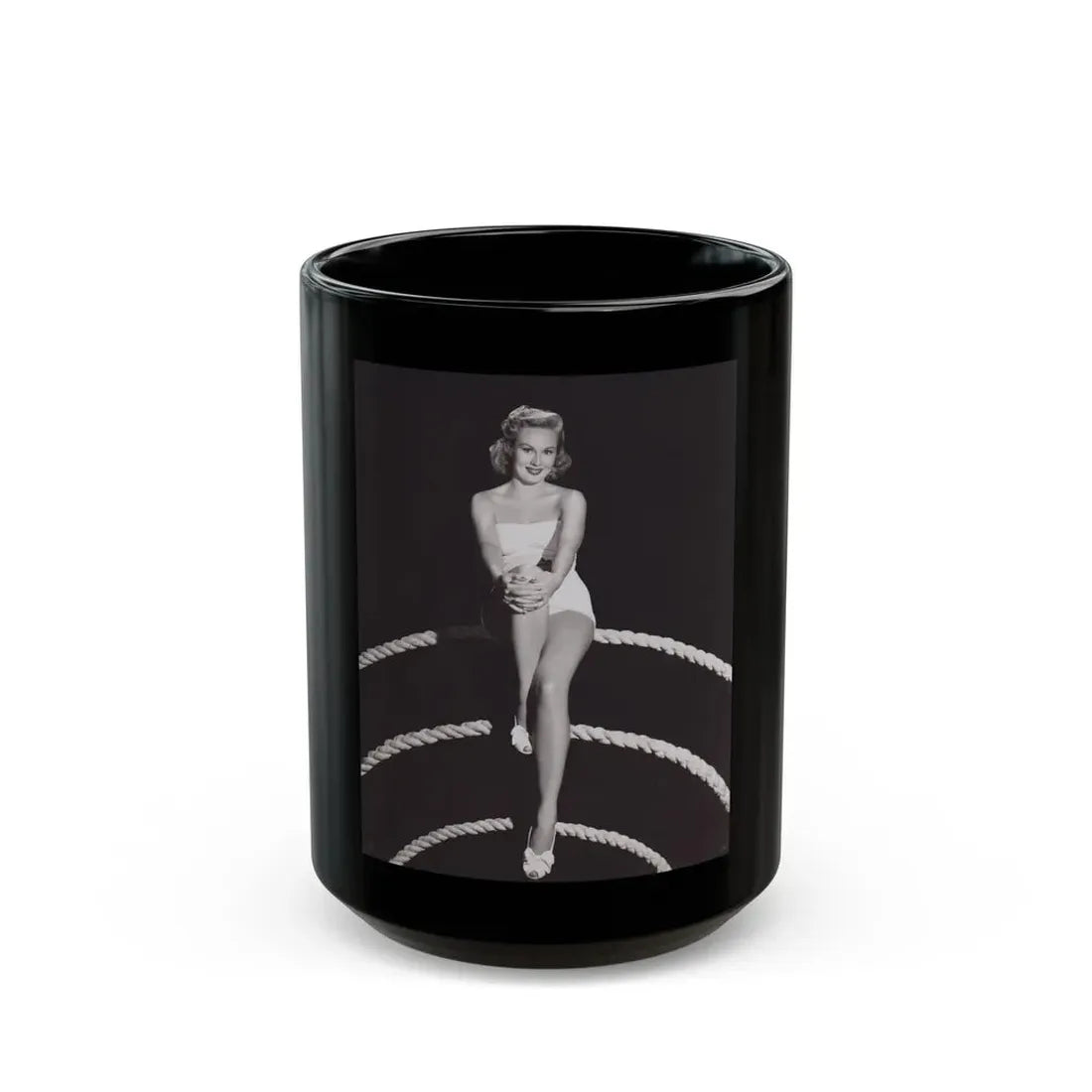 Virginia Mayo #1571 (Vintage Female Icon) Black Coffee Mug 15oz - Go Mug Yourself