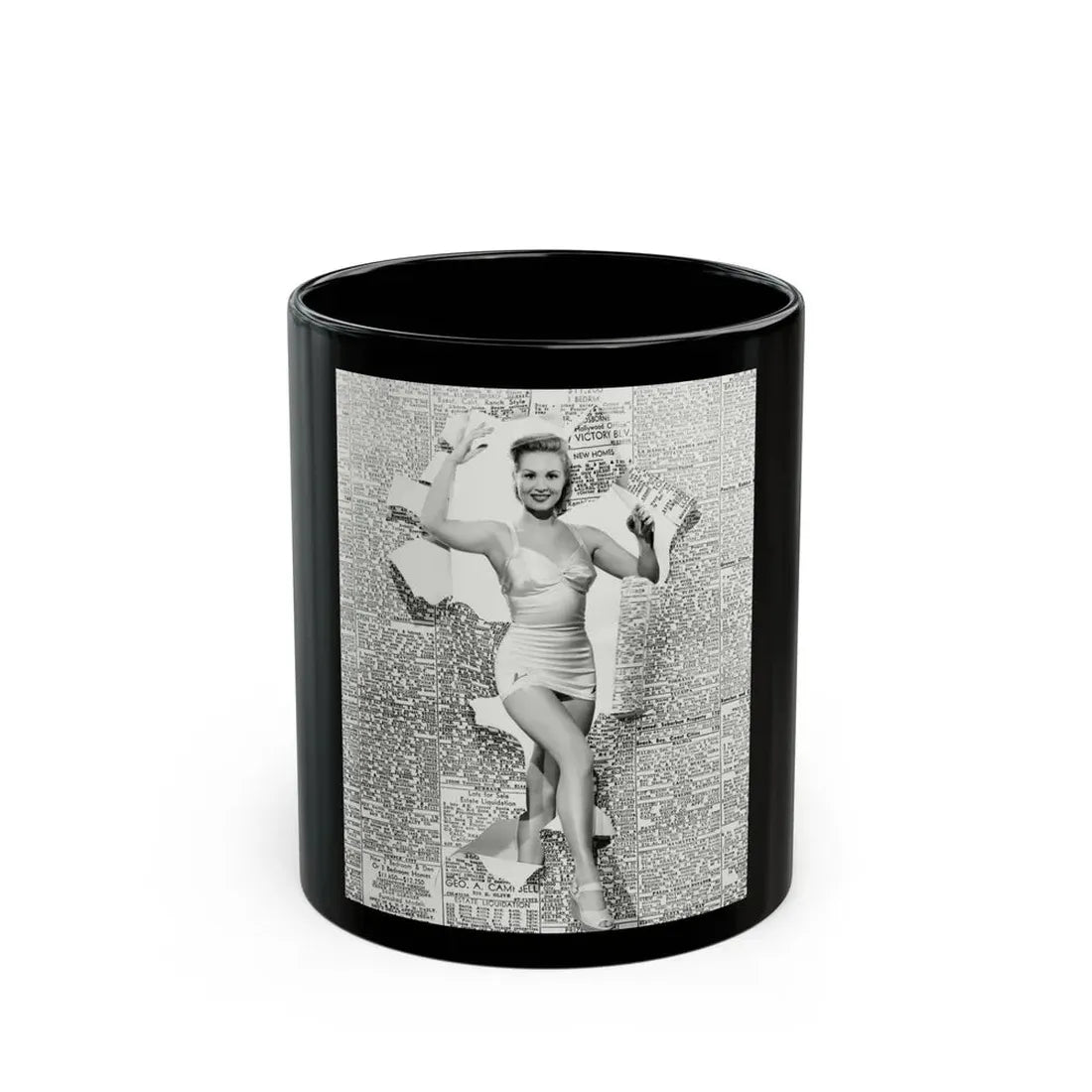 Virginia Mayo #158 (Vintage Female Icon) Black Coffee Mug 11oz - Go Mug Yourself