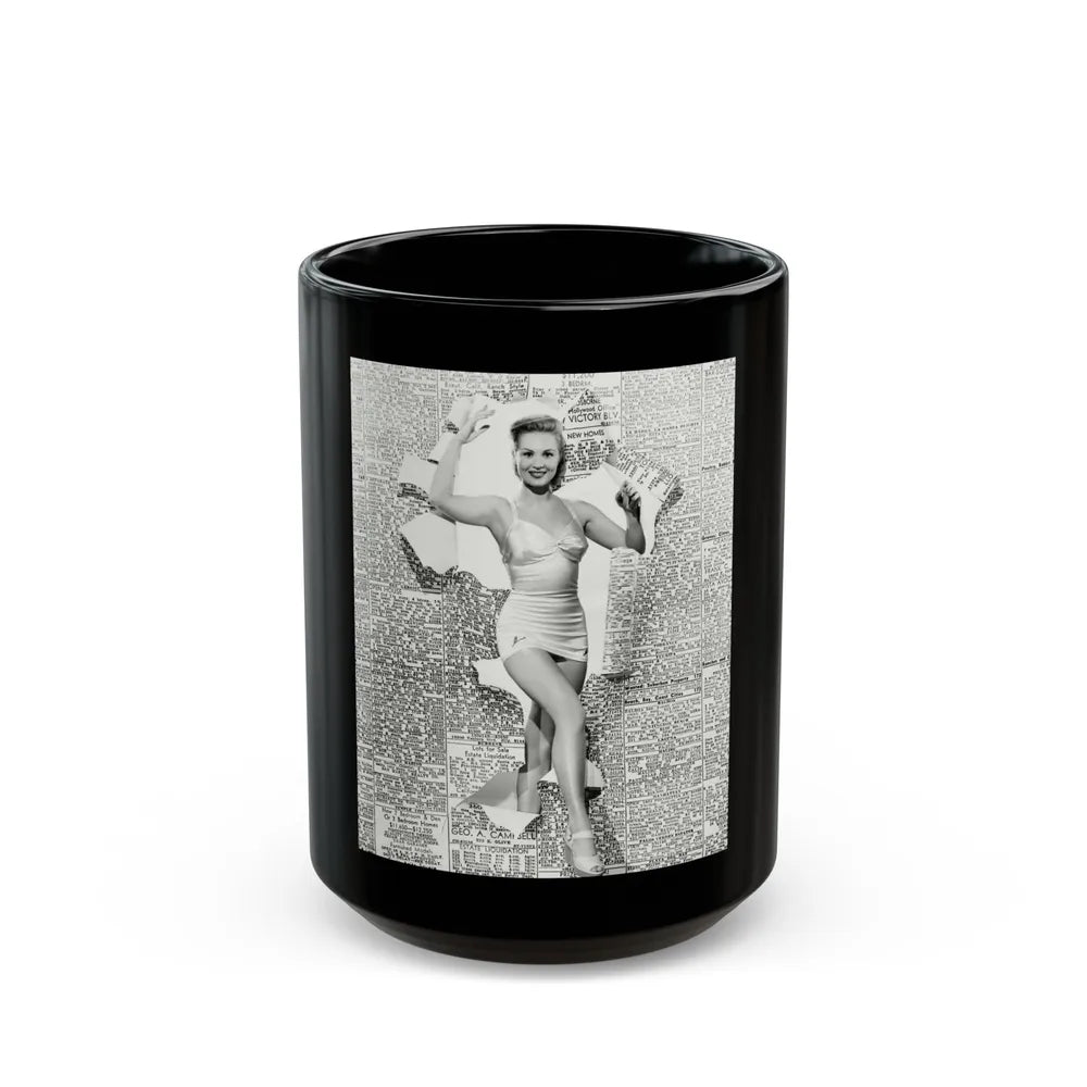 Virginia Mayo #158 (Vintage Female Icon) Black Coffee Mug-15oz-Go Mug Yourself