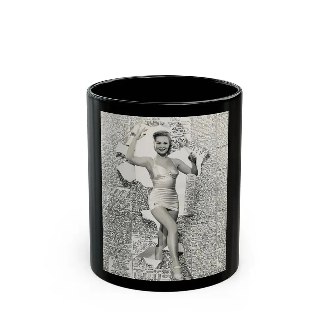 Virginia Mayo #1581 (Vintage Female Icon) Black Coffee Mug 11oz - Go Mug Yourself