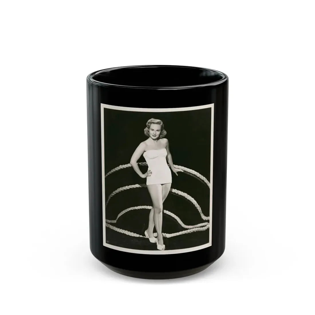 Virginia Mayo #159 (Vintage Female Icon) Black Coffee Mug 15oz - Go Mug Yourself