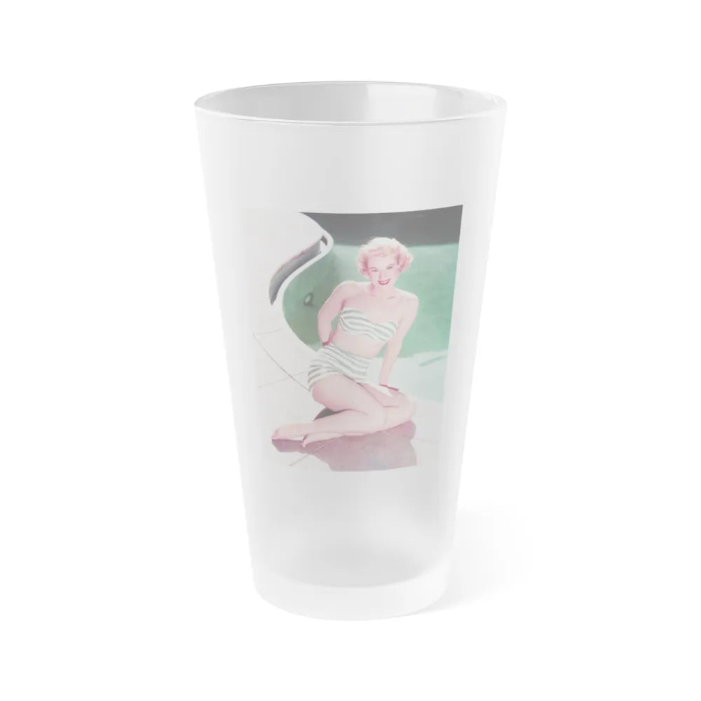 Virginia Mayo #16 (Vintage Female Icon) Frosted Pint Glass 16oz-16oz-Frosted-Go Mug Yourself