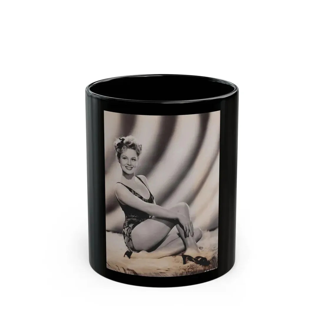 Virginia Mayo #18 (Vintage Female Icon) Black Coffee Mug 11oz - Go Mug Yourself