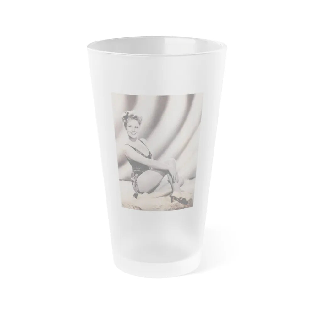 Virginia Mayo #18 (Vintage Female Icon) Frosted Pint Glass 16oz-16oz-Frosted-Go Mug Yourself