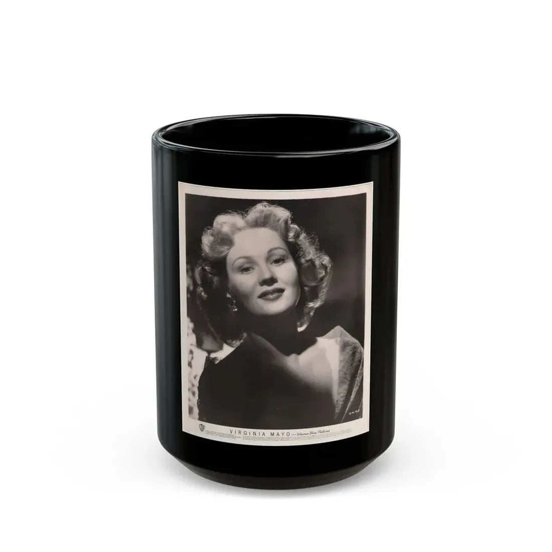 Virginia Mayo #181 (Vintage Female Icon) Black Coffee Mug 15oz - Go Mug Yourself