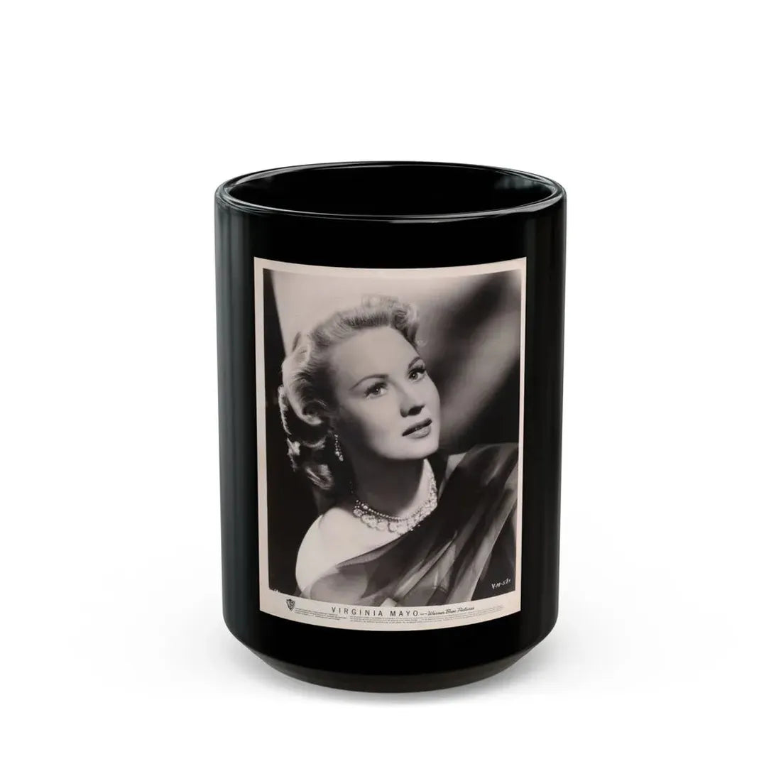 Virginia Mayo #184 (Vintage Female Icon) Black Coffee Mug 15oz - Go Mug Yourself