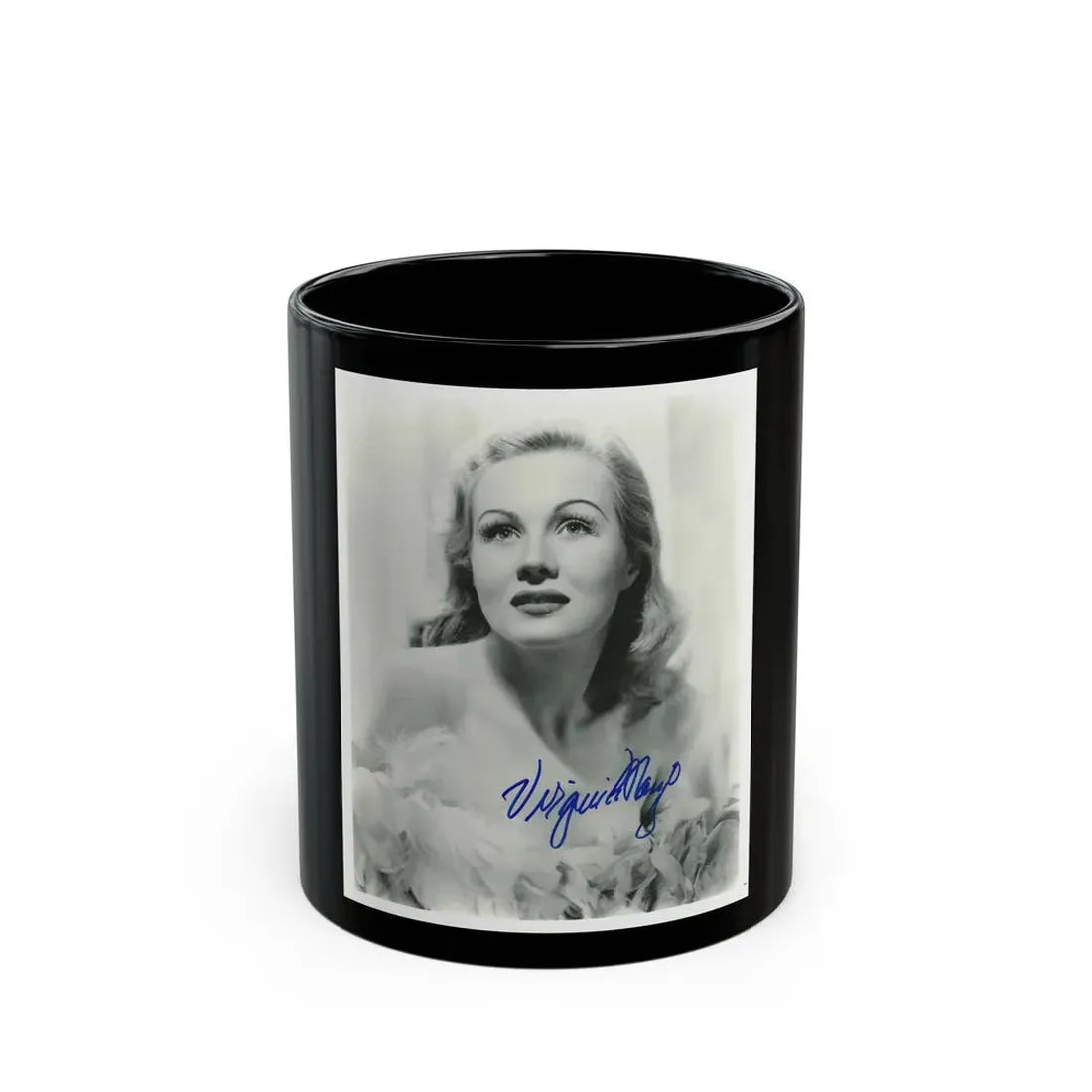 Virginia Mayo #185 (Vintage Female Icon) Black Coffee Mug 11oz - Go Mug Yourself