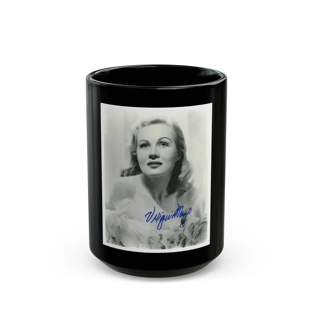 Virginia Mayo #185 (Vintage Female Icon) Black Coffee Mug 15oz - Go Mug Yourself