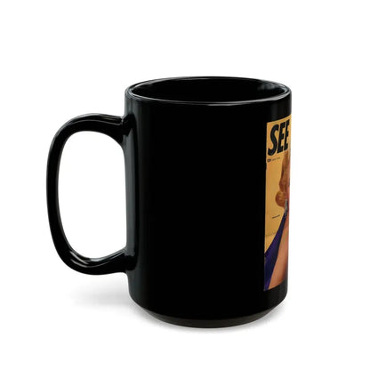 Virginia Mayo #194 - Mag. Cover (Vintage Female Icon) Black Coffee Mug - Go Mug Yourself