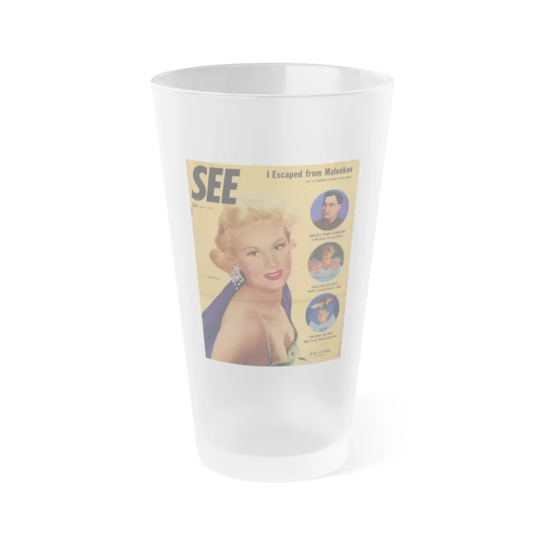 Virginia Mayo #194 - Mag. Cover (Vintage Female Icon) Frosted Pint Glass 16oz 16oz Frosted - Go Mug Yourself