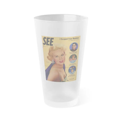 Virginia Mayo #194 - Mag. Cover (Vintage Female Icon) Frosted Pint Glass 16oz 16oz Frosted - Go Mug Yourself