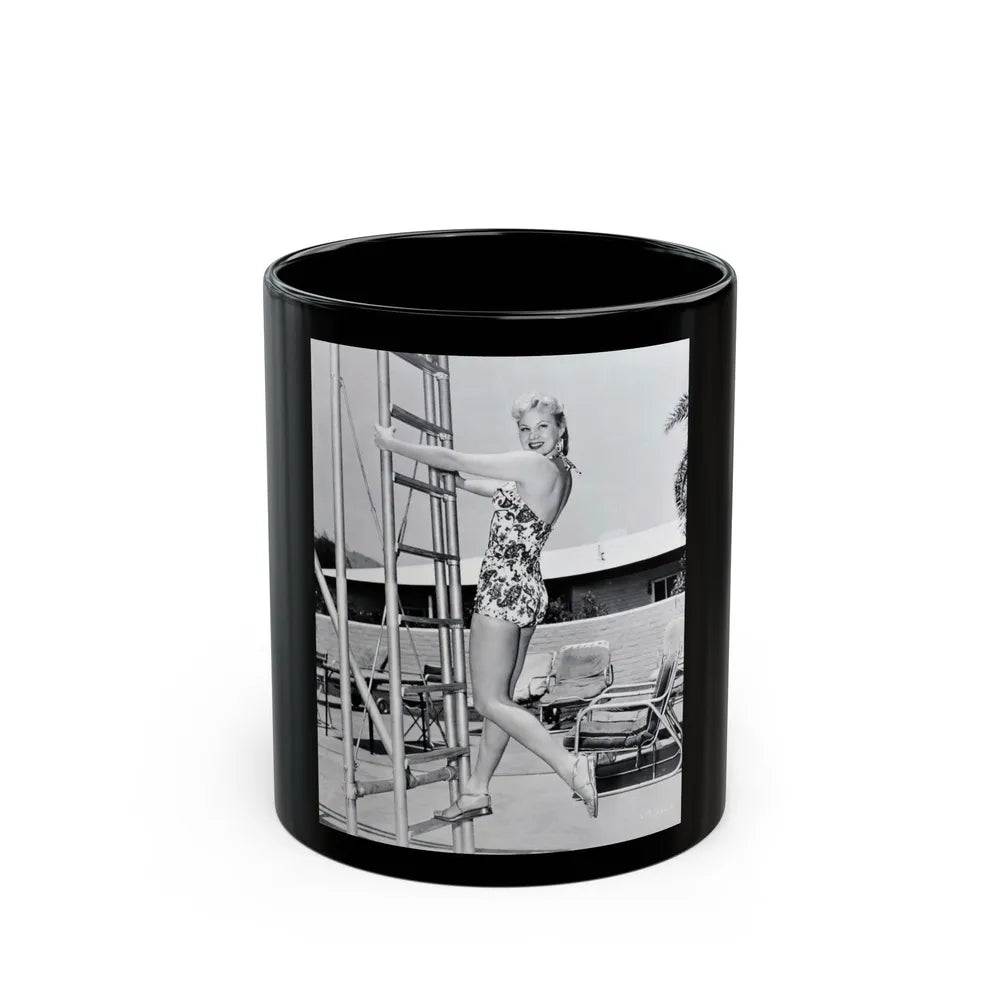 Virginia Mayo #196 (Vintage Female Icon) Black Coffee Mug-11oz-Go Mug Yourself