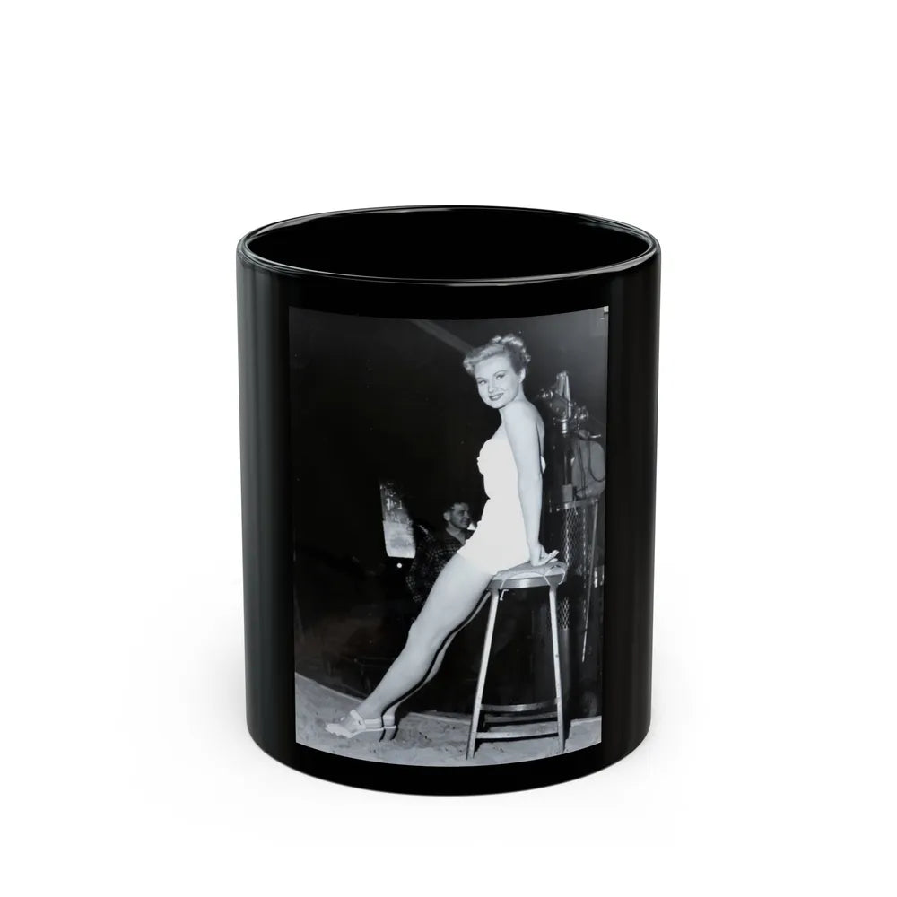 Virginia Mayo #201 (Vintage Female Icon) Black Coffee Mug-11oz-Go Mug Yourself