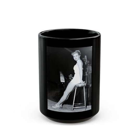 Virginia Mayo #201 (Vintage Female Icon) Black Coffee Mug-15oz-Go Mug Yourself