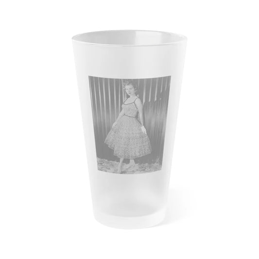 Virginia Mayo #206 (Vintage Female Icon) Frosted Pint Glass 16oz-16oz-Frosted-Go Mug Yourself