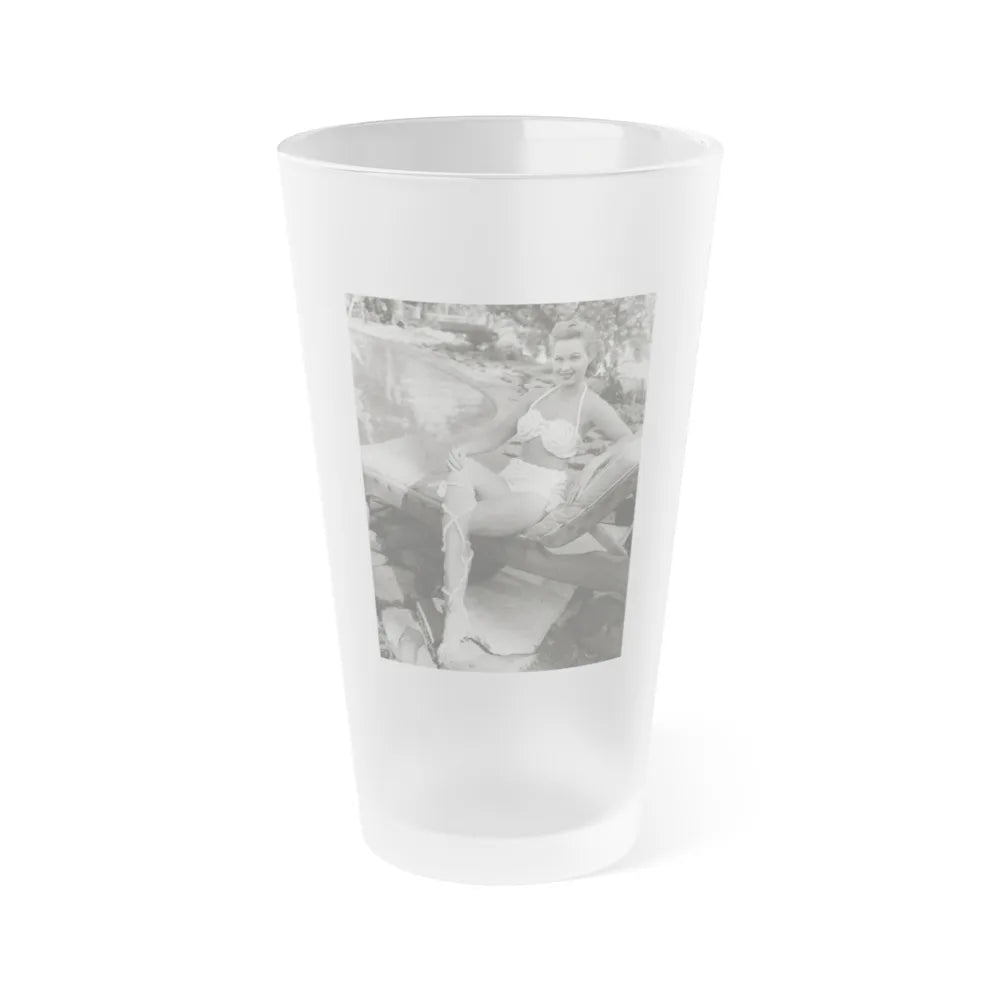 Virginia Mayo #209 (Vintage Female Icon) Frosted Pint Glass 16oz-16oz-Frosted-Go Mug Yourself