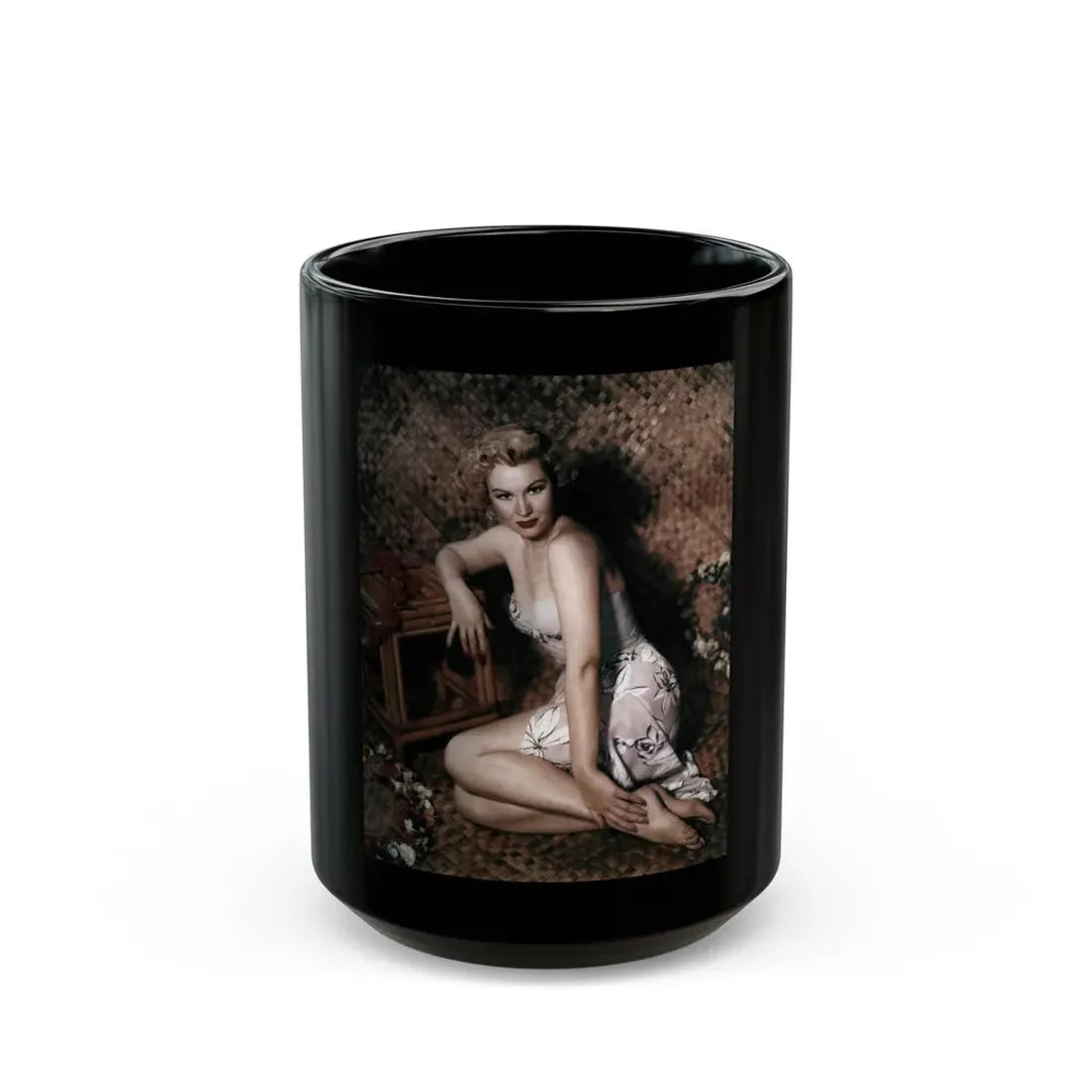Virginia Mayo #210 (Vintage Female Icon) Black Coffee Mug 15oz - Go Mug Yourself