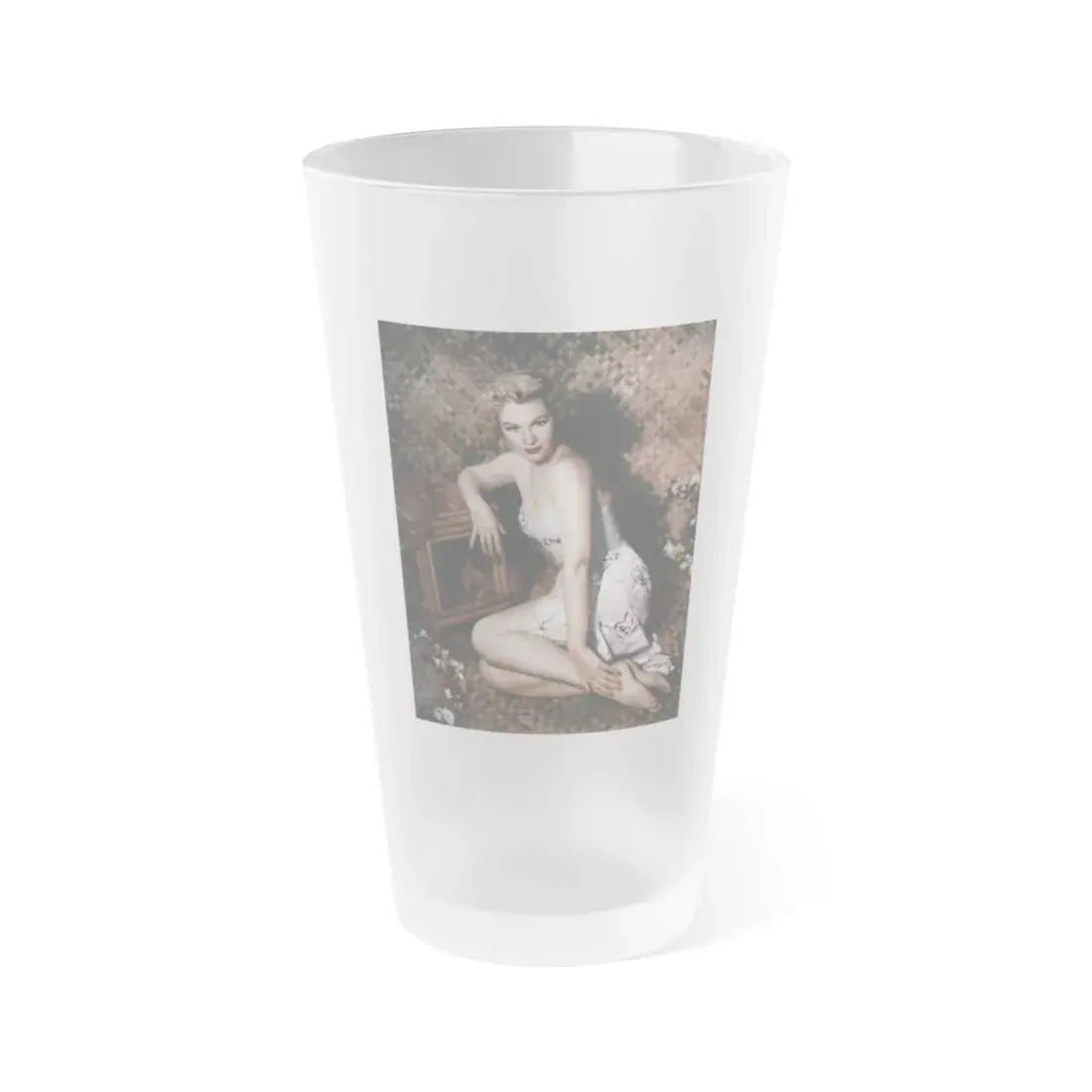 Virginia Mayo #210 (Vintage Female Icon) Frosted Pint Glass 16oz 16oz Frosted - Go Mug Yourself