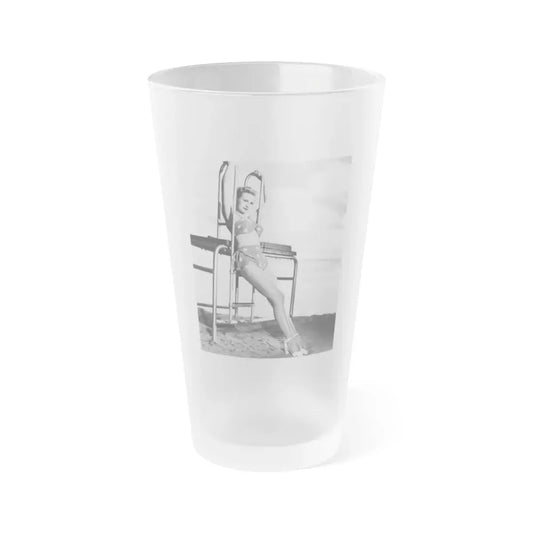 Virginia Mayo #213 (Vintage Female Icon) Frosted Pint Glass 16oz 16oz Frosted - Go Mug Yourself