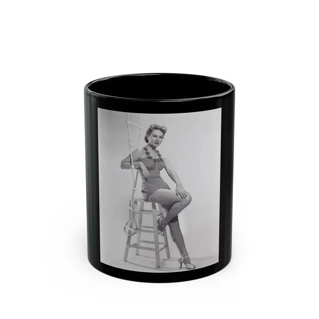 Virginia Mayo #215 (Vintage Female Icon) Black Coffee Mug 11oz - Go Mug Yourself
