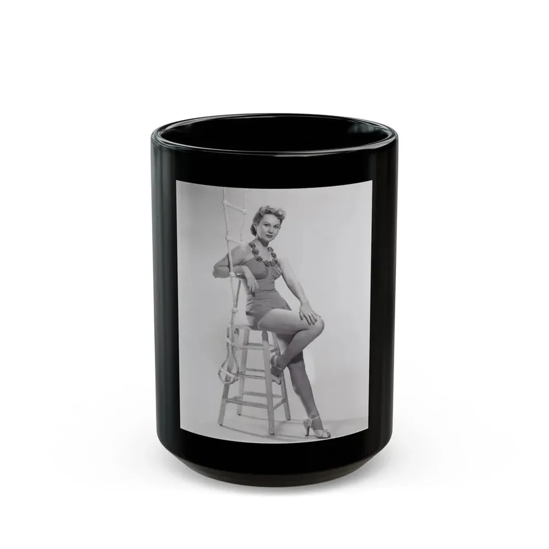 Virginia Mayo #215 (Vintage Female Icon) Black Coffee Mug 15oz - Go Mug Yourself