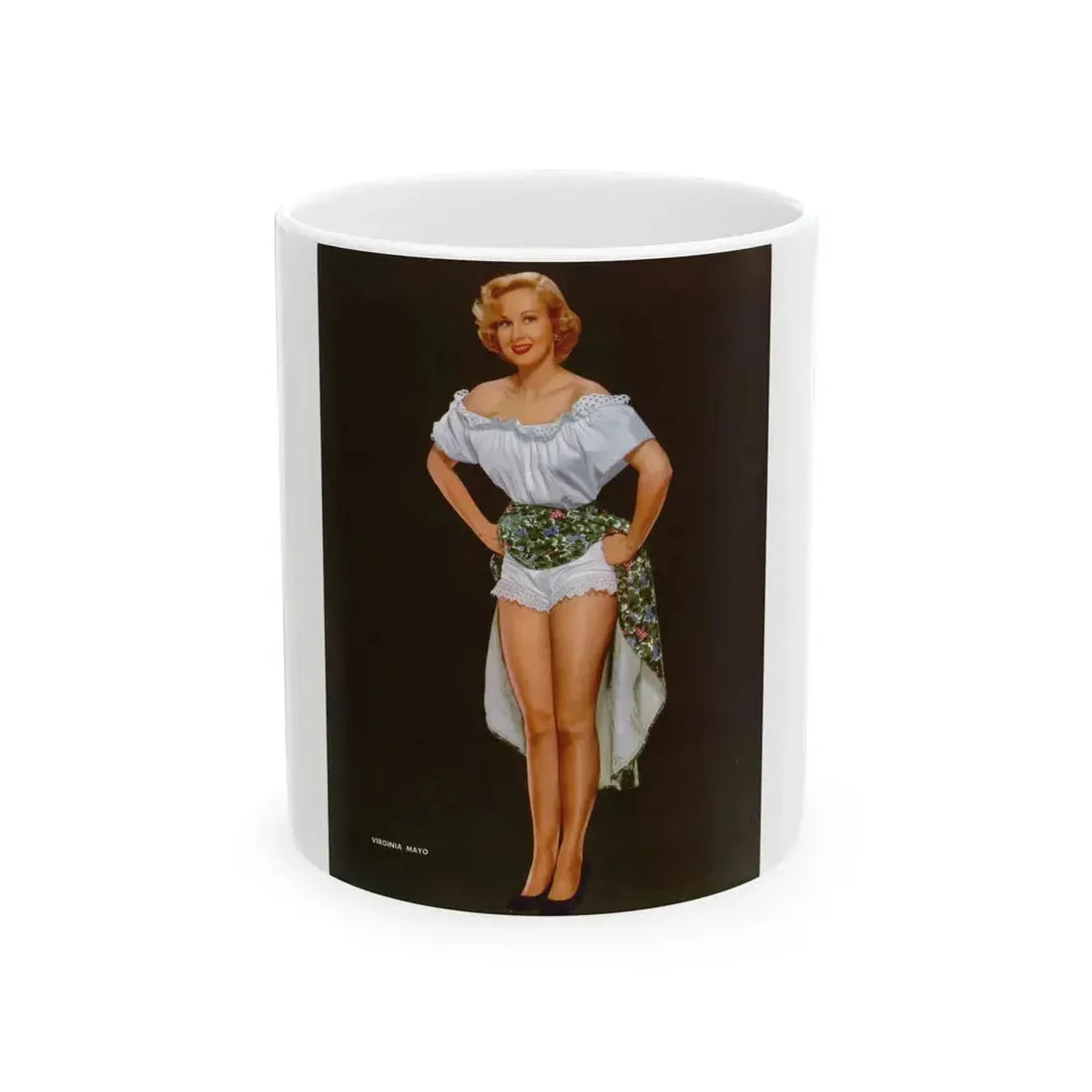 Virginia Mayo #222 - Photoplay Pin-Ups Magazine Issue #01 (Vintage Female Icon) White Coffee Mug 11oz - Go Mug Yourself