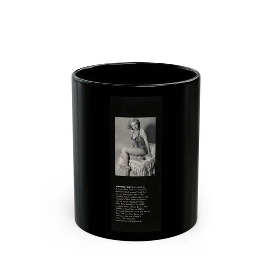 Virginia Mayo #224 - Modern Screen Pin-Ups Magazine Issue #01 (Vintage Female Icon) Black Coffee Mug 11oz - Go Mug Yourself