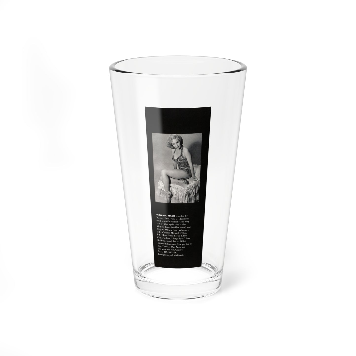 Virginia Mayo #224 - Modern Screen Pin-Ups Magazine Issue #01 (Vintage Female Icon) Pint Glass 16oz-16oz-Go Mug Yourself