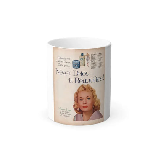 Virginia Mayo #226 - 10x13 1954 Color Glamour Portrait Lustre-Creme Shampoo Page (Vintage Female Icon) Color Changing Mug 11oz Default Title - Go Mug Yourself