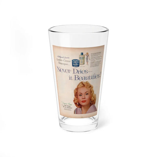 Virginia Mayo #226 - 10x13 1954 Color Glamour Portrait Lustre-Creme Shampoo Page (Vintage Female Icon) Pint Glass 16oz 16oz - Go Mug Yourself