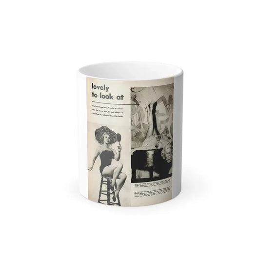 Virginia Mayo #227 - 1 Page, Medium Sized 2 B&W Photos & Captions from Movie Star Magazine Circa Late '40s (Vintage Female Icon) Color Changing Mug 11oz Default Title 11oz - Go Mug Yourself