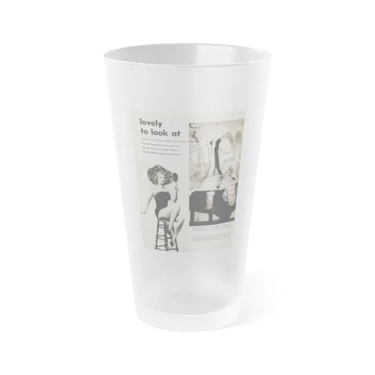 Virginia Mayo #227 - 1 Page, Medium Sized 2 B&W Photos & Captions from Movie Star Magazine Circa Late '40s (Vintage Female Icon) Frosted Pint Glass 16oz-16oz-Frosted-Go Mug Yourself