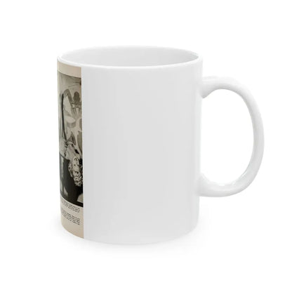 Virginia Mayo #227 - 1 Page, Medium Sized 2 B&W Photos & Captions from Movie Star Magazine Circa Late '40s (Vintage Female Icon) White Coffee Mug - Go Mug Yourself