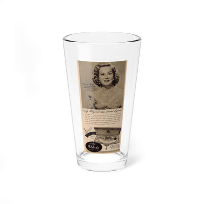 Virginia Mayo #228 - B&W Jewlrey Add with, Head & Shoulder Glamour Shot Circa between 1949-1950 (Vintage Female Icon) Pint Glass 16oz-16oz-Go Mug Yourself