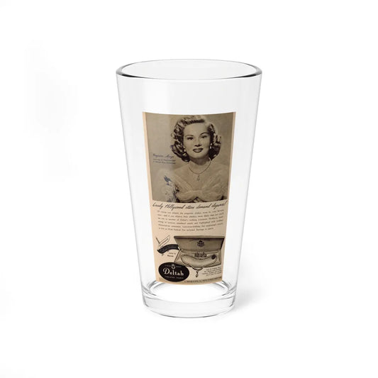 Virginia Mayo #228 - B&W Jewlrey Add with, Head & Shoulder Glamour Shot Circa between 1949-1950 (Vintage Female Icon) Pint Glass 16oz 16oz - Go Mug Yourself