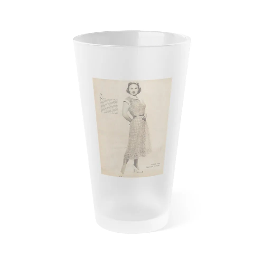 Virginia Mayo #229 - 1 Full Page Fashion Photo & Caption from Movie Fan Magazine Circa Late 40's or 50's (Vintage Female Icon) Frosted Pint Glass 16oz-16oz-Frosted-Go Mug Yourself