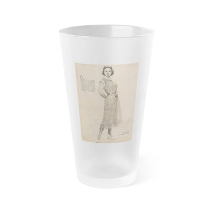 Virginia Mayo #229 - 1 Full Page Fashion Photo & Caption from Movie Fan Magazine Circa Late 40's or 50's (Vintage Female Icon) Frosted Pint Glass 16oz-16oz-Frosted-Go Mug Yourself