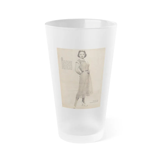 Virginia Mayo #229 - 1 Full Page Fashion Photo & Caption from Movie Fan Magazine Circa Late 40's or 50's (Vintage Female Icon) Frosted Pint Glass 16oz-16oz-Frosted-Go Mug Yourself