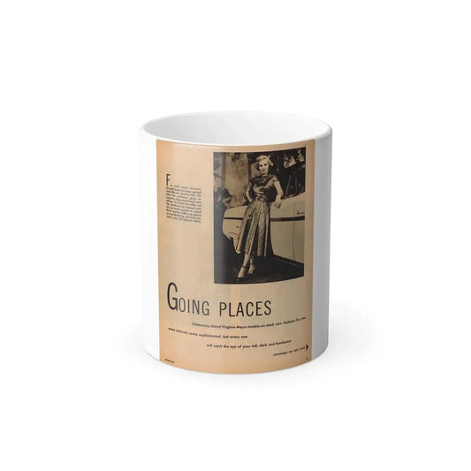 Virginia Mayo #230 - 1 Page 1 Medium Sized B&W Photo, Caption & Short Article Circa Late 40's or 50's (Vintage Female Icon) Color Changing Mug 11oz Default Title - Go Mug Yourself